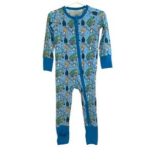 Feral and Free Bamboo Trash Truck Zipper Sleeper Playsuit‎ NWT 12-18 Months